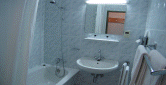 hotel
              apartments pension schnbrunn vienna bathroom with shower
              or bath tub hairdryer